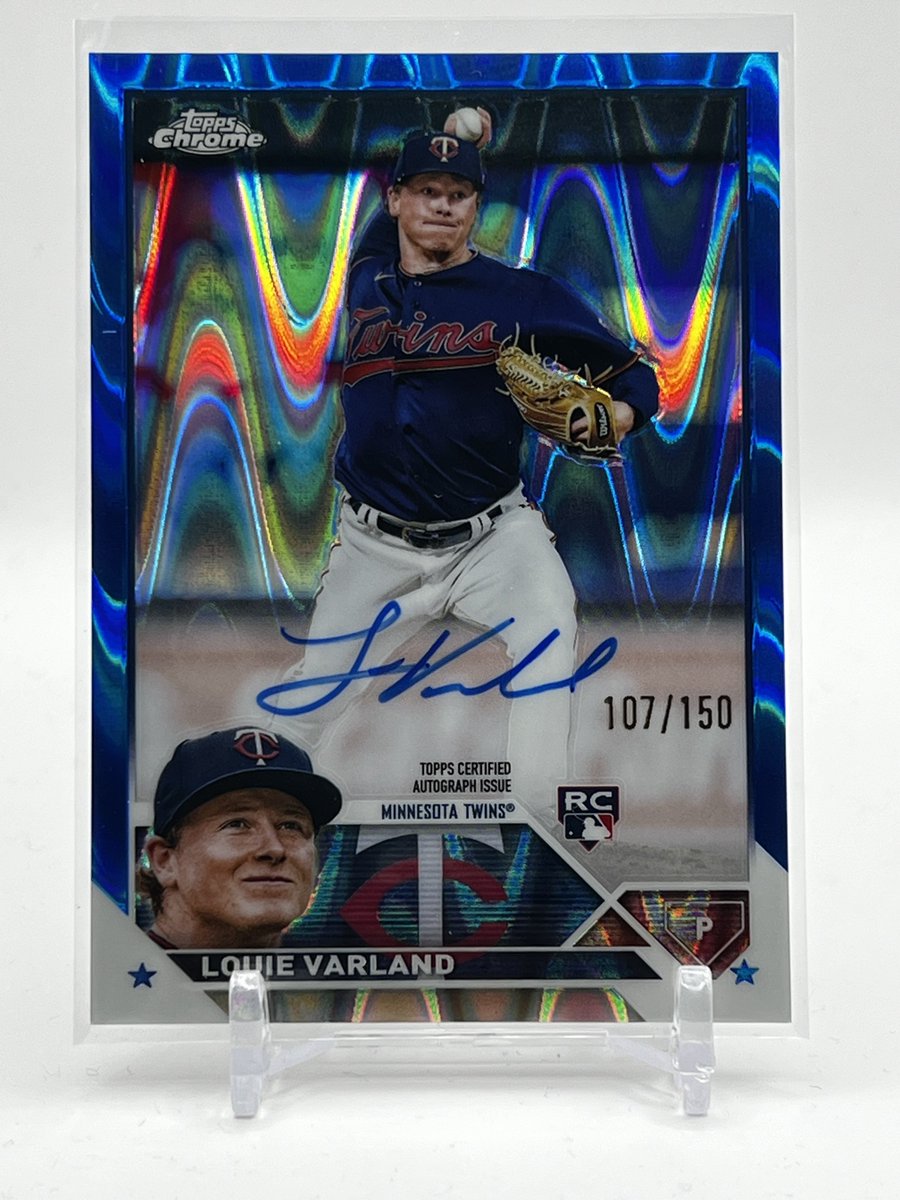 thepointsports1's tweet photo. 🔥 $20 Shipped BMWT

2023 Topps Chrome Rookie Autographs
Blue RayWave Refractors #RALV Louie
Varland /150- Minnesota Twins #claim 22730: Follow and reply with #claim to purchase! @midwestboxbreak https://t.co/lbTy5OEaWG