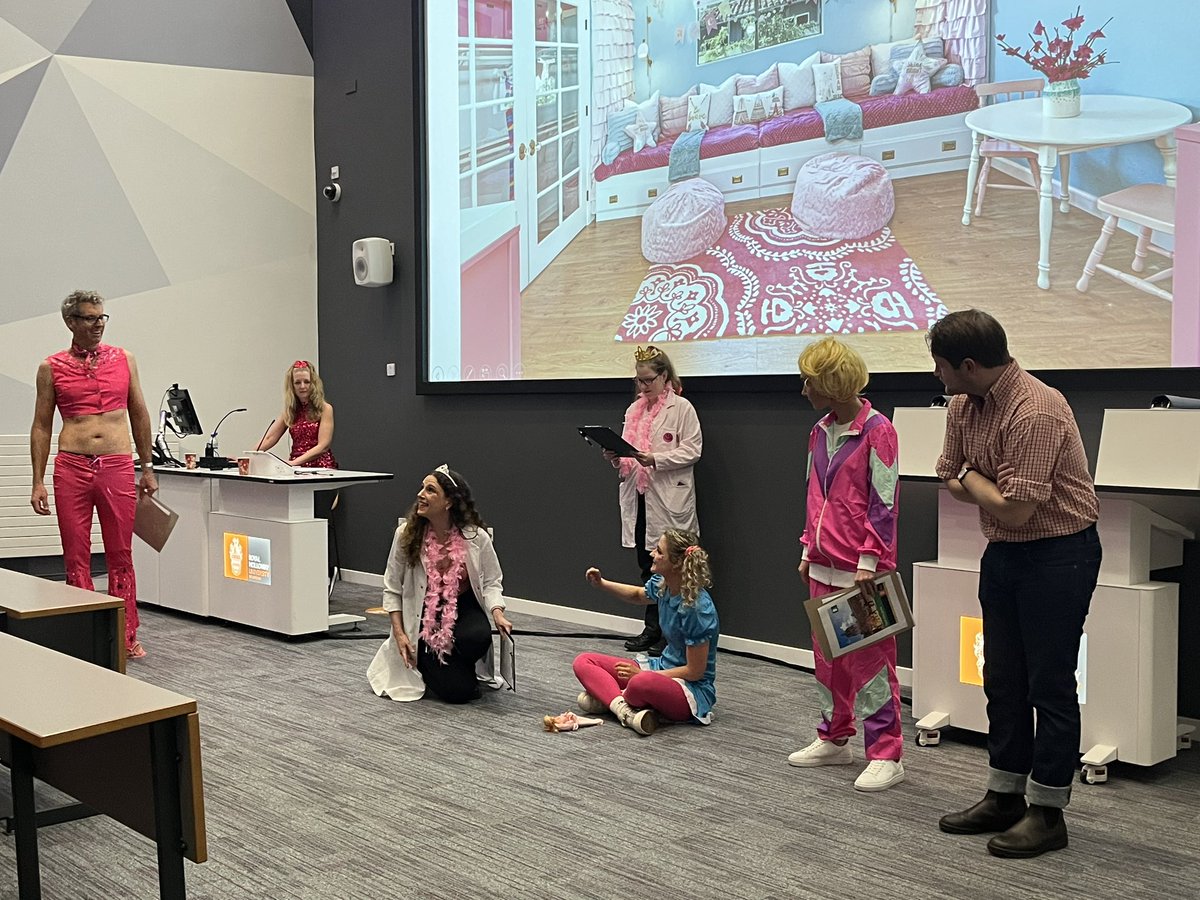 RHULPsychology's tweet image. Another success: “The Psychology of Barbie” 💗💗💗 @RHULPsychology annual Panto- entertainment for our staff-students with our students 💖💞