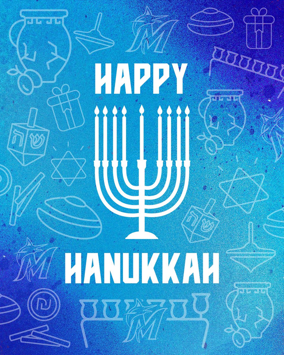Marlins's tweet photo. Happy Hanukkah.💙 https://t.co/2H1TohUZ1s