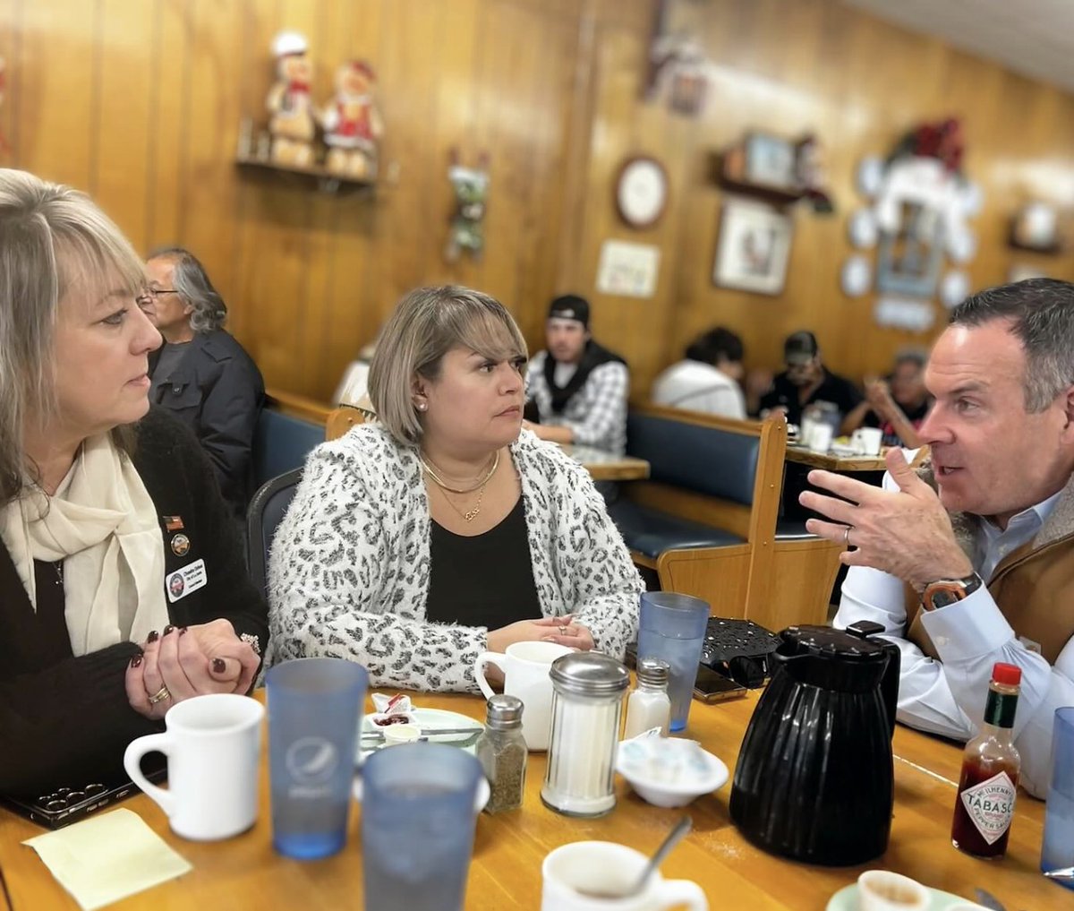 Great breakfast at Copper Kitchen in La Junta last week with Councilwoman Lisa Pantoya, School Board president Dee Leyba, & Councilwoman Chandra Ochoa. We share many concerns including water, suicide prevention for farmers, ranchers, & vets, housing, and rural health care equity.