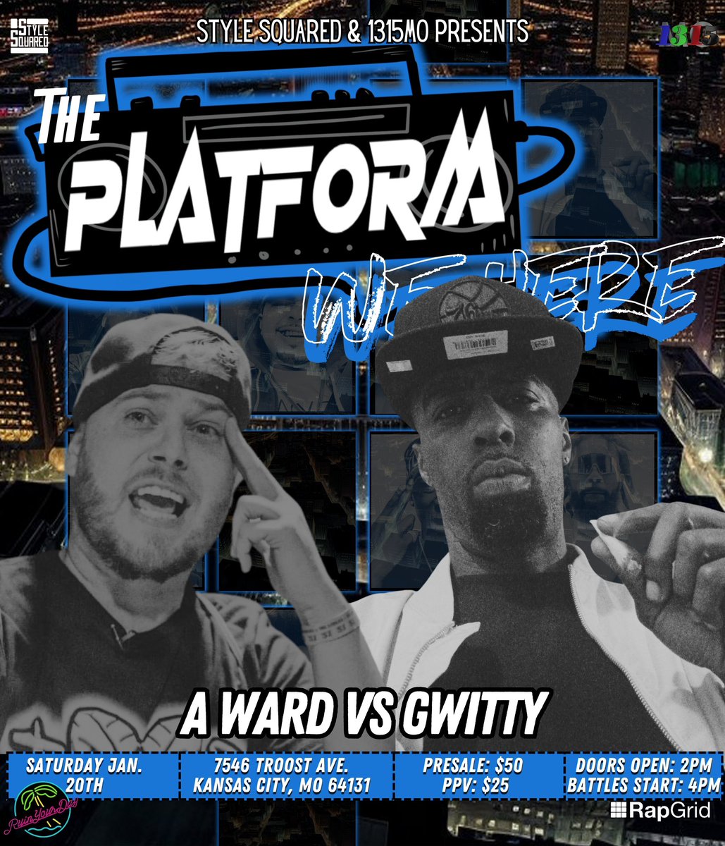 JayDatGuy3's tweet photo. Crazy, unexpected matchup going down in Kansas City, follow @ThePlatformX PPV available now on @rapgrid
Pre-order tickets available now
on @eventbrite
filmed by @RuinYourDayNow
more announcements to come stay tuned #stylestyle #1315mo #rap #battlerap #hiphop #culture #viral https://t.co/IHjT78FkVR