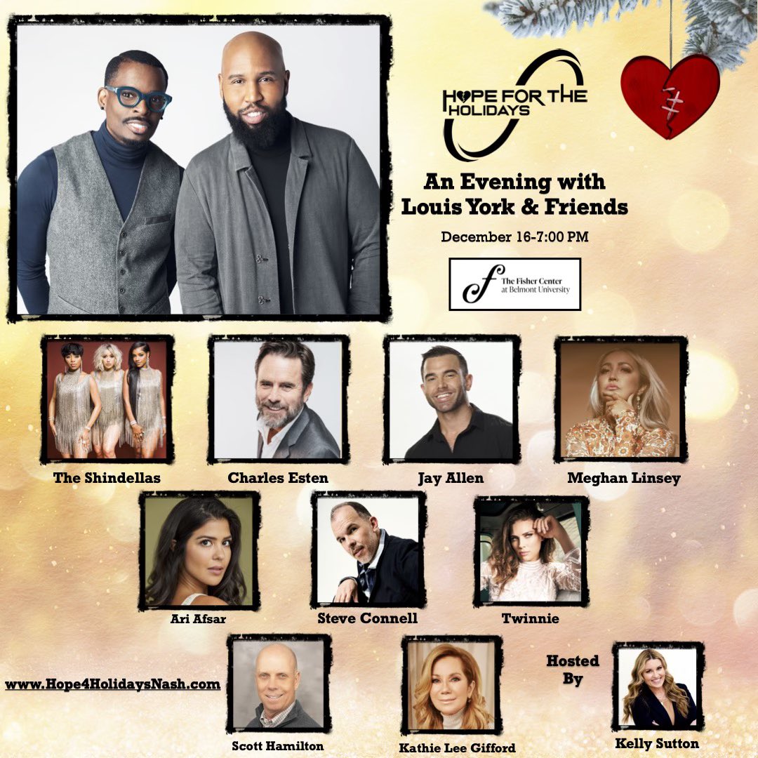 As we enter the holiday season, I hope you will join me and my fellow artists as we come together for this special benefit concert, Hope for the Holidays - An Evening with Louis York & Friends. Use promo code FirstHope and get 15% off your tickets! #Hope4theHolidays