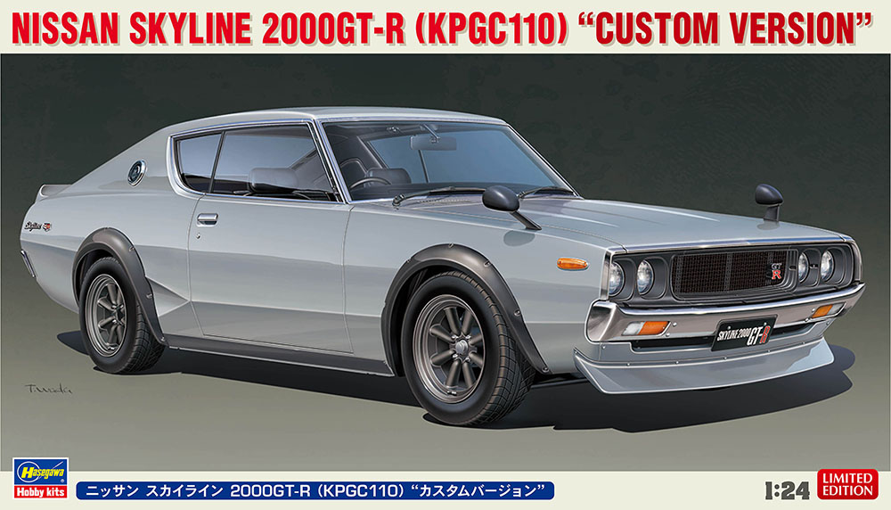 hasegawa_model's tweet photo. 【出荷完了】
フロントスポイラー、ワタナベホイールでストリートカスタム！！

 1:24 プラモデル
「ニッサン スカイライン 2000GT-R （KPGC110） “カスタムバージョン”」  

 2023年12月9日ごろ発売
 https://t.co/9YRe3FyaOu 

#ハセガワ https://t.co/kSE3n3tjGK
