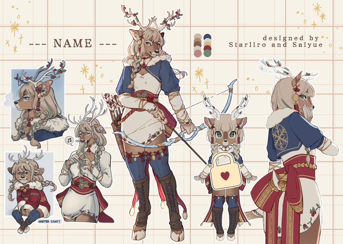 starliro's tweet image. 🦌✨ Hunting reindeer auction❄️🎁
            [collab with @saiyue_art ]

↓Info below ✨