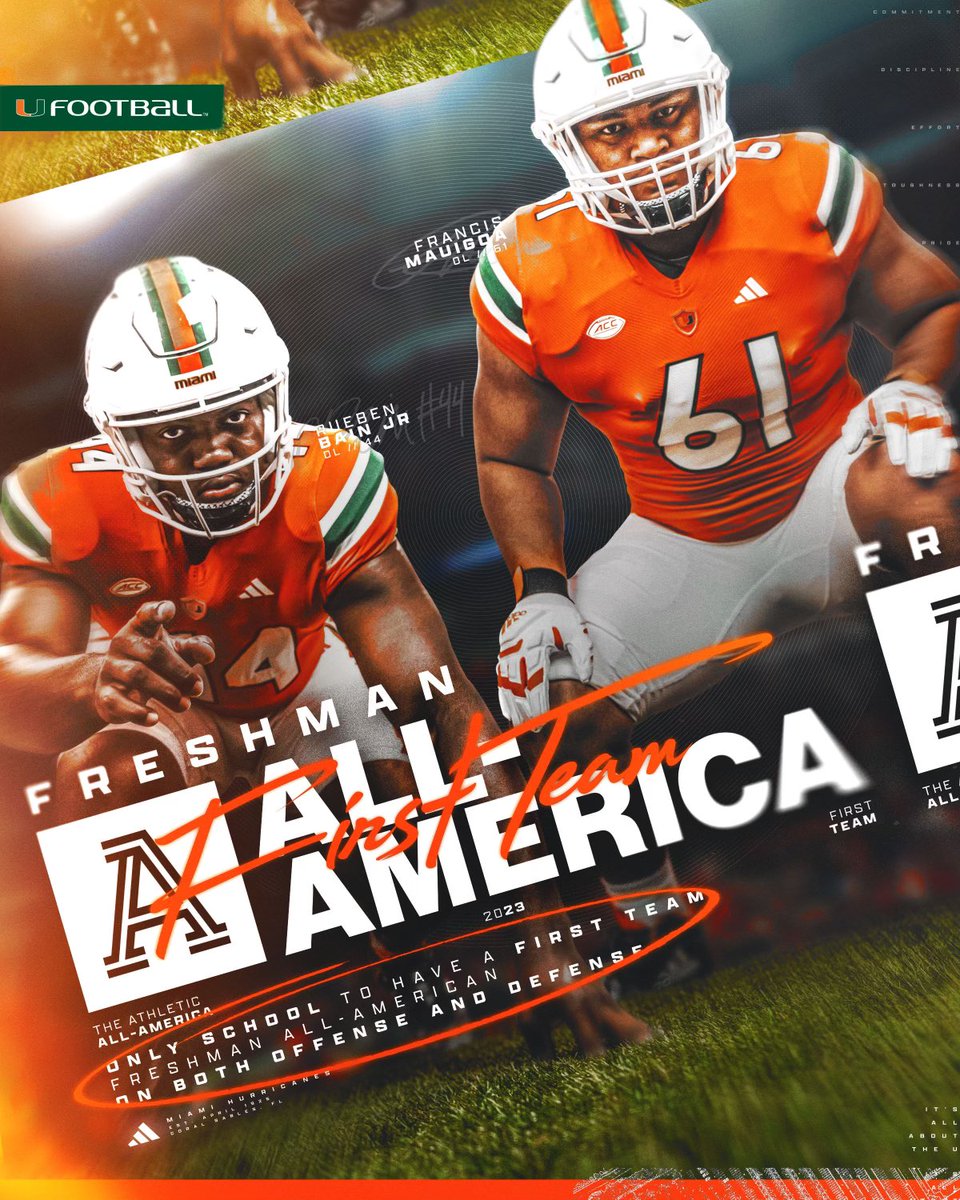 The only program in the country with a first-team freshman All-America on both sides of the football 👊

Congratulations to Francis and Rueben on well deserved recognition 🙌