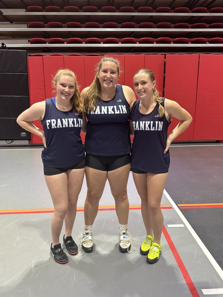 Not to be out done by the boys-  FHS Girl throwers 🧹 the shot put v NA.  Congratulations <a href="/lilydeforge11/">Lily Deforge</a> <a href="/elizabe82032317/">elizabeth</a> <a href="/darbynicholson_/">darby</a> 🥇 🥈 🥉 <a href="/FHSGirlsSports/">FHS Girls Sports</a> <a href="/FHS_girlsXC/">Franklin Girls TF & XC</a> <a href="/FHSSports/">FranklinAthletics</a>