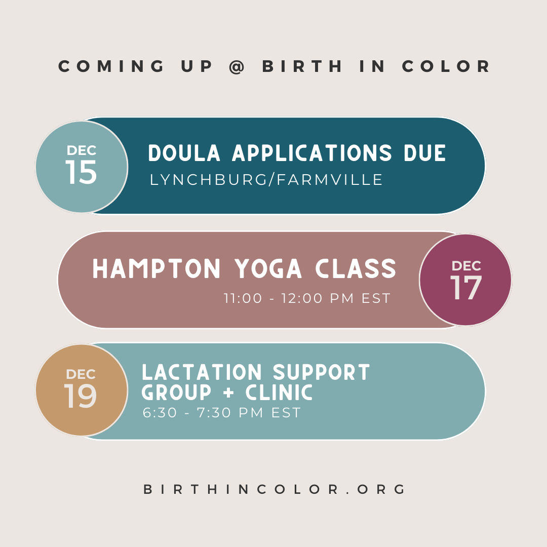 Exciting things are happening at Birth in Color this season! ❄️ Don't miss out on our upcoming events. Visit BirthinColorRVA.org/events to stay updated. #BirthinColorEvents #VirginiaEvents #BirthinColor #RVAEvents #VAEvents