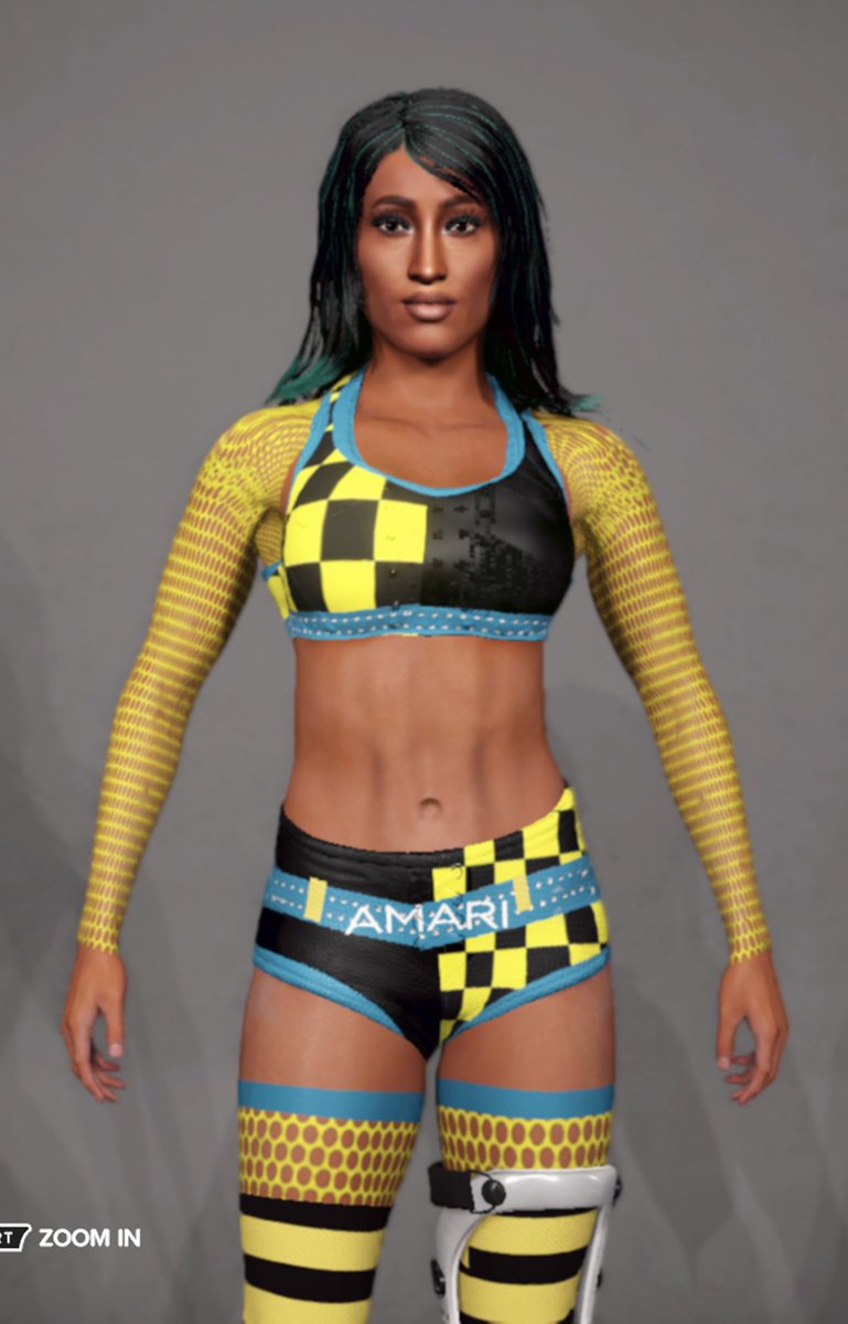welcome back, @Amari_MillerWWE 💛🩵 

#WWE2K23 
Gear by the iconic  @allanrv30_ 
Caw by me