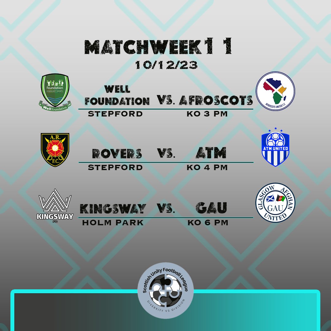 Scottish Unity Football League (@scottishunityfl) on Twitter photo Last Sunday's rescheduled fixtures will hopefully go ahead this Sunday, weather permitting!
<a href="/ftsc0res/">fulltimesc0res</a> <a href="/scottish_aff/">AmateurFixturesResultsSCO</a> <a href="/ComplexStepford/">FarePlay Stepford</a> Last Sunday's rescheduled fixtures will hopefully go ahead this Sunday, weather permitting!
<a href="/ftsc0res/">fulltimesc0res</a> <a href="/scottish_aff/">AmateurFixturesResultsSCO</a> <a href="/ComplexStepford/">FarePlay Stepford</a>