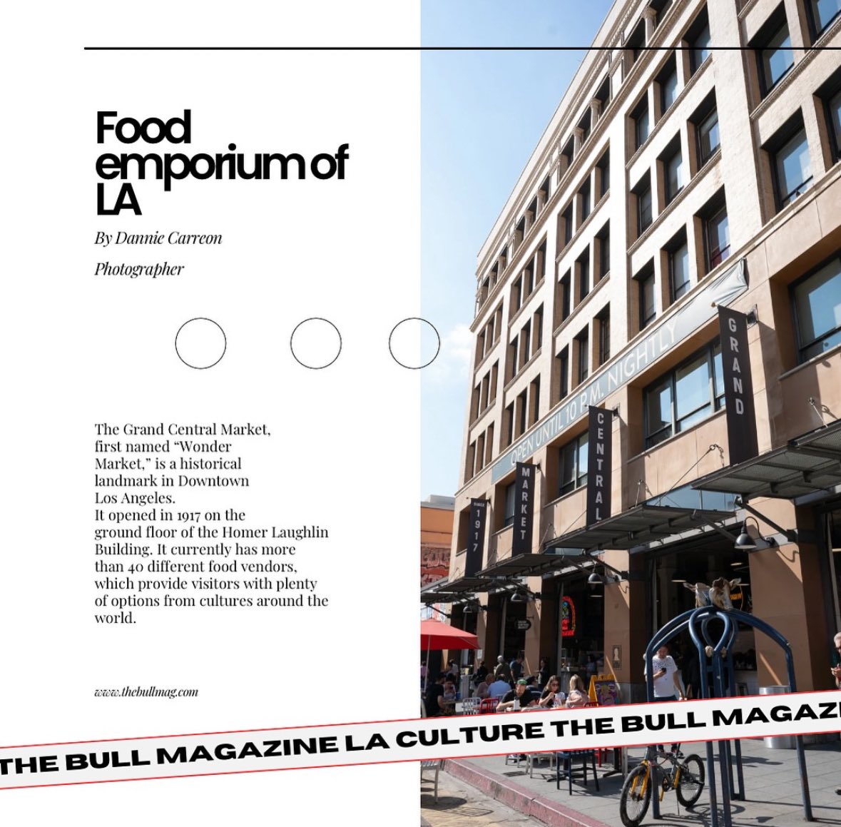Check out Dannie Carreon’s, photoessay about the “Grand Central Market” at the Bull Magazine website. Link in bio👇

issuu.com/piercecolleger…

#losangeles #grandcentralmarket #laculture #photography #photojournalısm #thebullmagazine