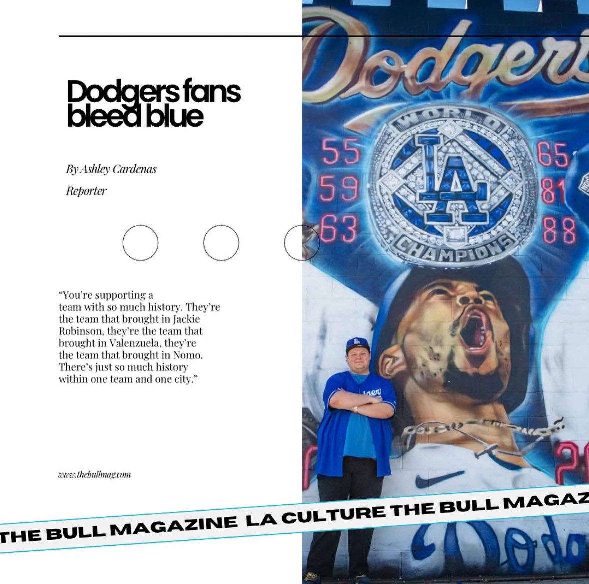 Check out Ashley Cardena’s, story about the “Dodgers fans” at the Bull Magazine website. Link below👇
📸 by: Ashley Cardenas &amp; Daniela Raymundo 

issuu.com/piercecolleger…

#dodgersstadium #laculture #losangeles #angelinos #photojournalist