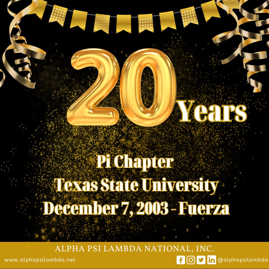 Today we celebrate 20 years of the Pi Chapter at the Texas State University! #apsi #staynoble