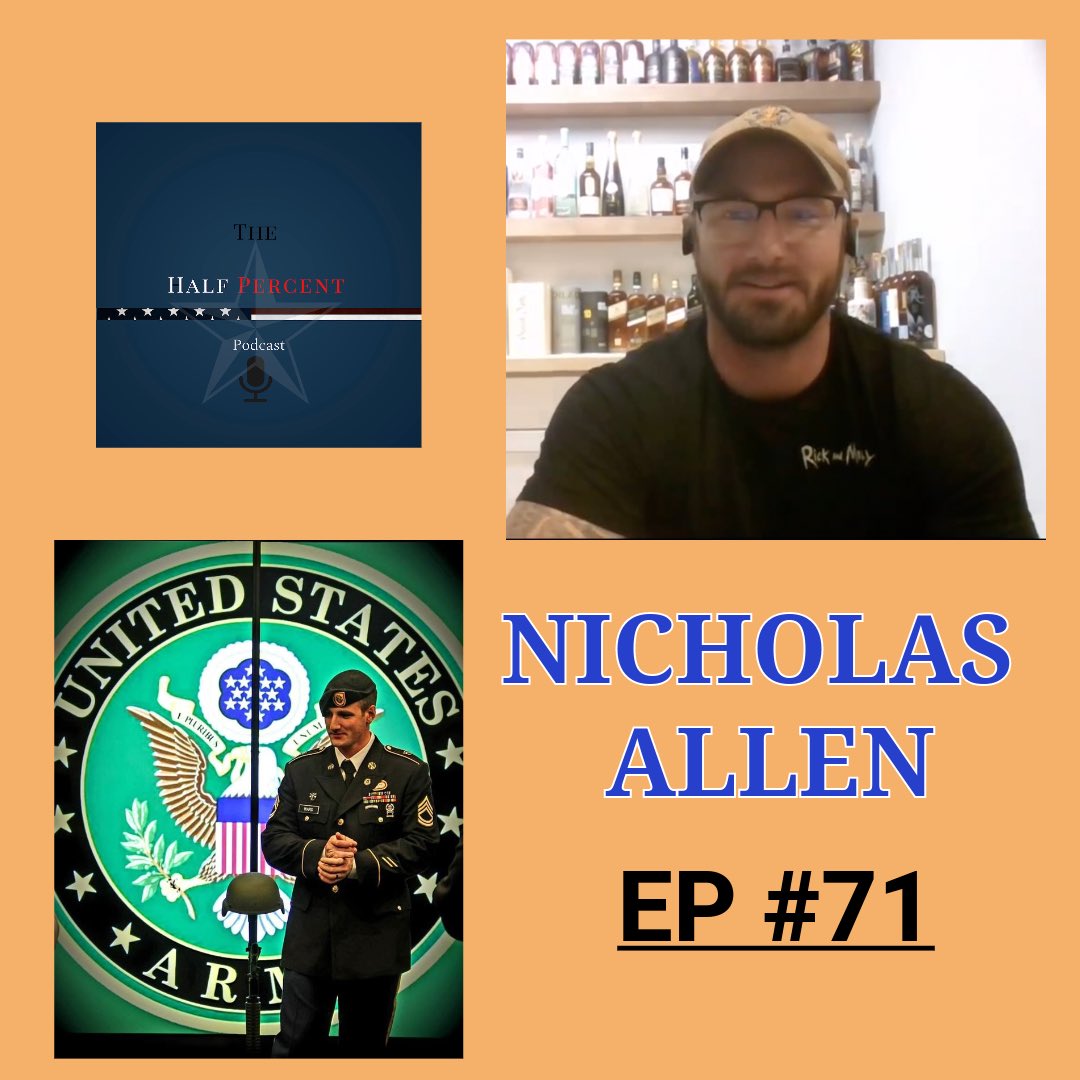 PercentHalf's tweet image. NEW SHOW COMING 12/8! Huge thanks to retired US Army Green Beret Nicholas Allen for being a guest. Great conversation covering dreams deferred, TBI and the difficult transition to civilian life after military service. Full show up on all podcast platforms. Show link in bio.