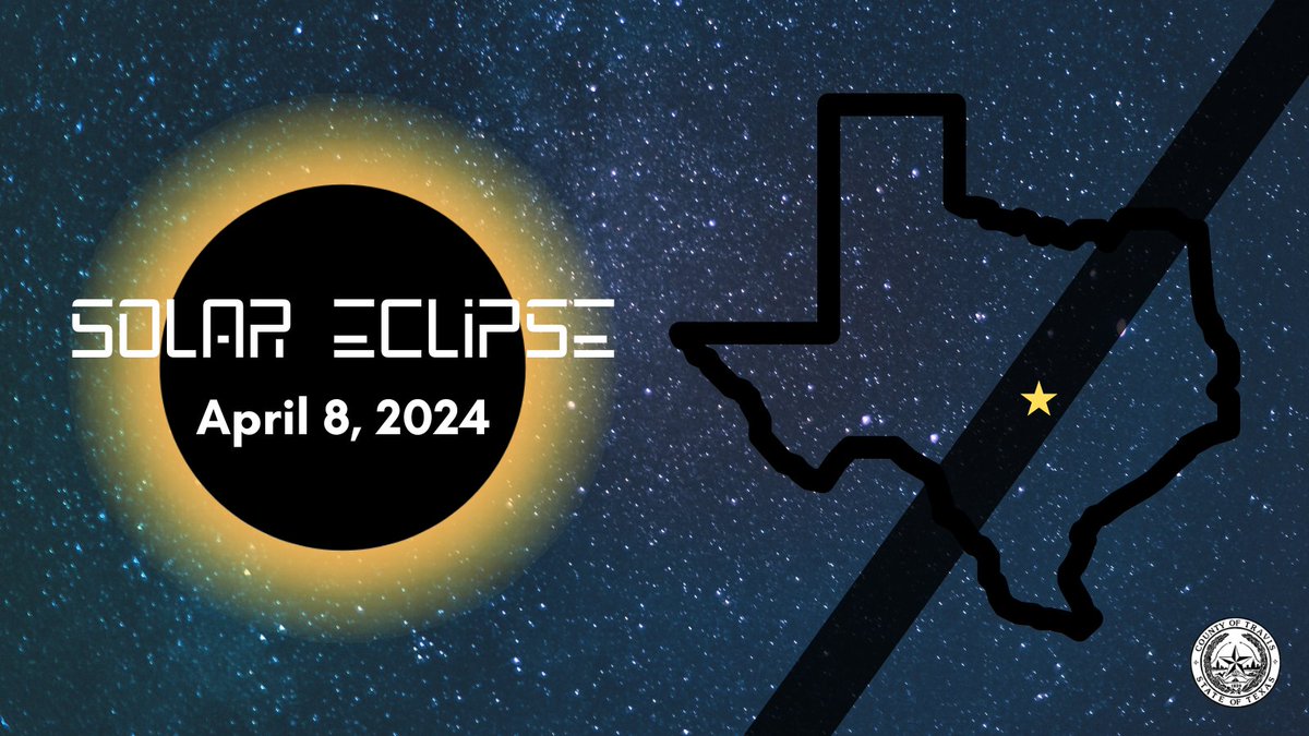 #TravisCounty is getting ready for the solar eclipse on April 8, 2024! ☀️🌕🌎

Here’s what we know:

👉 We expect many people to travel to western Travis County.
👉 We’re preparing for an influx of people at our parks. The parks system can handle 9,500 vehicles and 24,000 people.