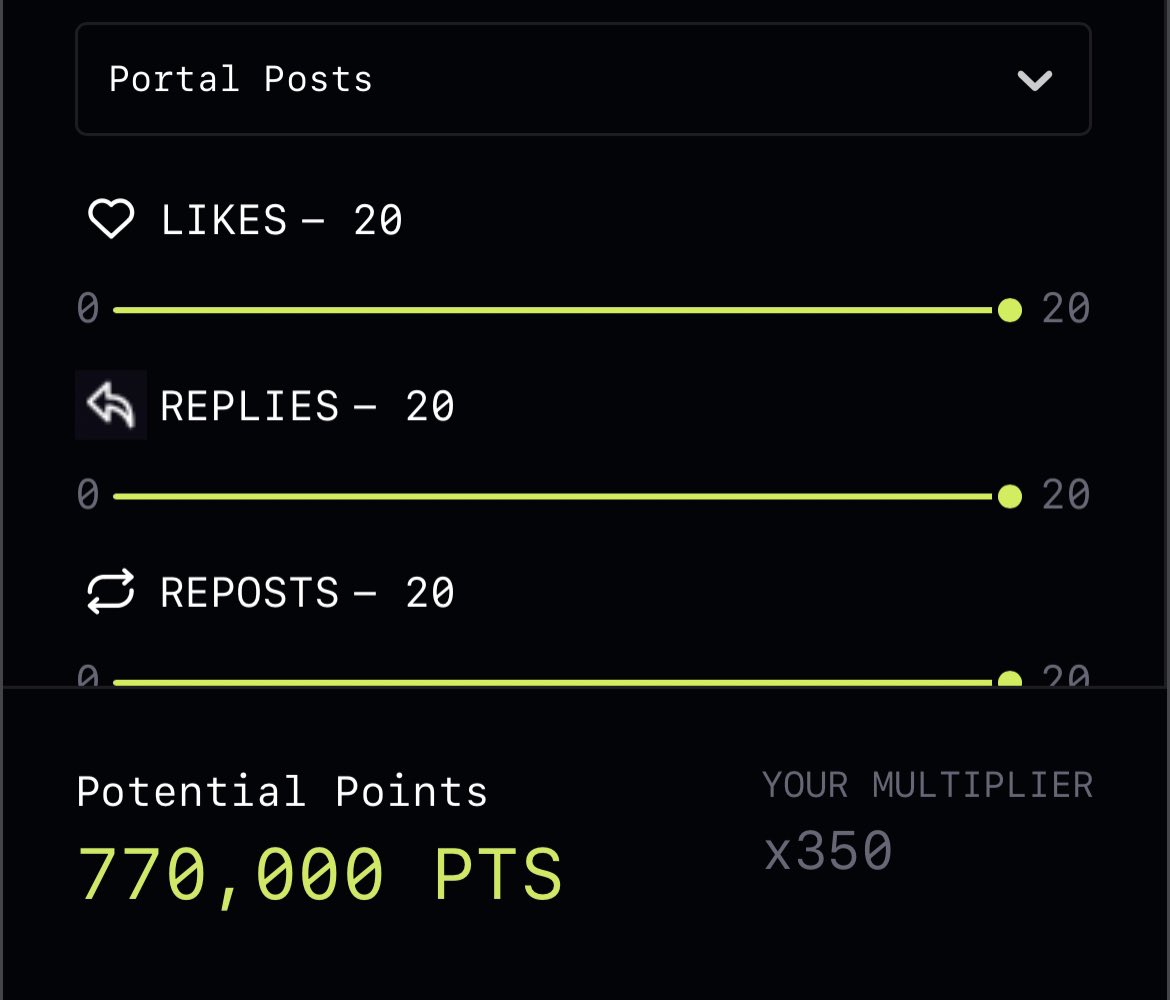 Some tips for small accounts / late <a href="/Portalcoin/">Portal</a> farmers 🧑‍🌾

1. Engage hard, really hard💪🏽

2. Like and RT/QT bigger accounts to use thro multiplier (mine is 350x)👍

3. Ignore the big accounts that wont help engage back❌

LFG $PORTAL 🚀