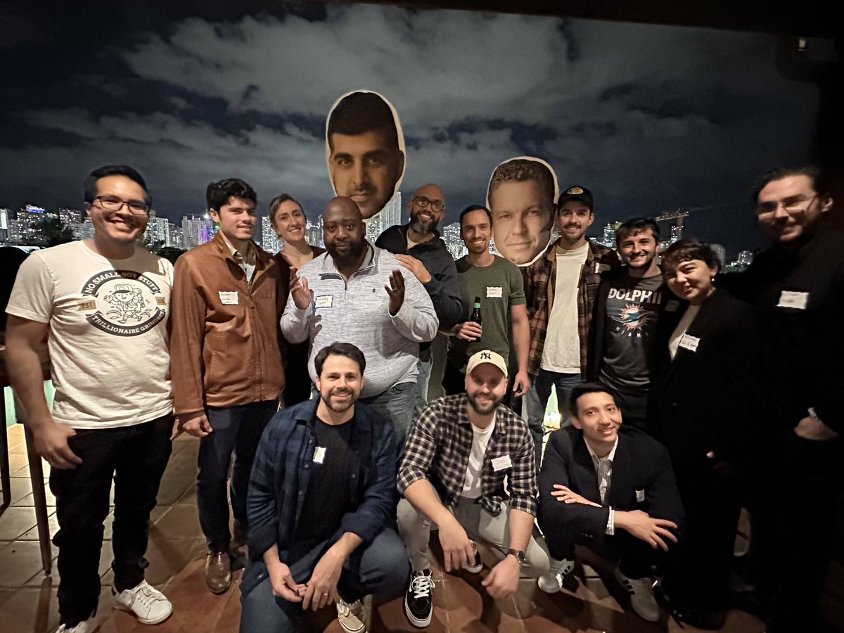 Thanks for joining us in our Miami meetup <a href="/thesamparr/">Sam Parr</a> <a href="/ShaanVP/">Shaan Puri</a> !

@guillehero_x <a href="/t0mstah/">Tommy Fang</a> <a href="/getriver_io/">River</a>