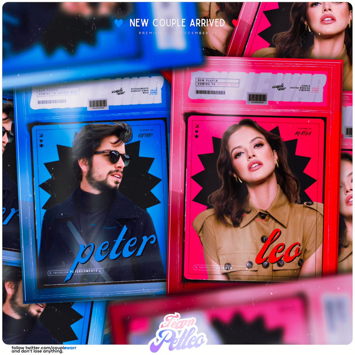 couplewarr's tweet photo. #CW / Eleição 🗳️

Peter (@petercoments) e Leo (@lzinnlh) #Petleo 🐍

Athos (@athsmania) e Gabriel (@user777666000) #Gathos 🐈‍⬛

Erick (@ibxeriick) e Aninha (@qsirenx) #Anick 🐅

São os três casais indicados na eleição, amanhã um deles deixará a competição. Quem tem sua torcida? https://t.co/l5DeWEmLLt