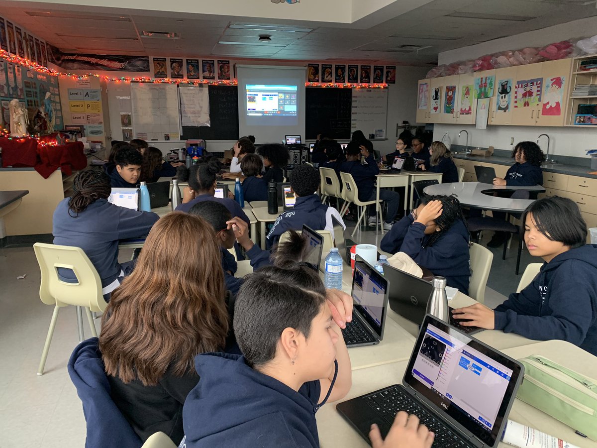 My gr. 8s exploring coding with microbits. <a href="/OLVPrincipal1/">PrincipalOLV</a> <a href="/OLVSchoolNews/">OLV Catholic School</a>