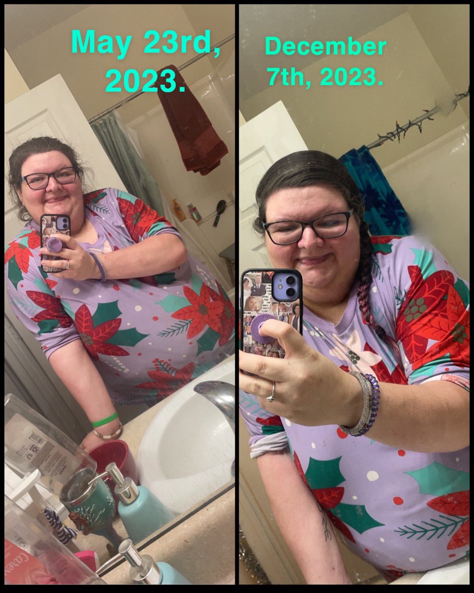 Karolynne7811's tweet image. Well.. 6 and half months later, and I look so much more different than I expected 🙊🥹

60 pounds down 💪🏽🥰🫶🏽💜 #weightloss #May2023vsDecember2023 #weightdifference #weightdifference2021vs2023 #proudofmyself