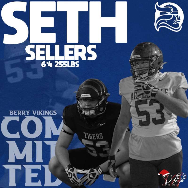 Seth Sellers (@sethsellersfb) on Twitter photo I am proud to announce that I am COMMITTED to Berry College❕❕❕<a href="/CoachJohnSikora/">John Sikora</a> <a href="/BCCoachK/">Tony Kunczewski</a> <a href="/TonySellers2022/">Coach Sellers</a> <a href="/TammySe28148056/">Tammy Sellers</a> <a href="/jonathan_cudd/">Jonathan Cudd</a> <a href="/KurtScoggins/">AHS Strength and Conditioning</a> @realcoachkonen <a href="/RecruitGeorgia/">Recruit Georgia</a> <a href="/NwGaFootball/">NwGa Football</a> I am proud to announce that I am COMMITTED to Berry College❕❕❕<a href="/CoachJohnSikora/">John Sikora</a> <a href="/BCCoachK/">Tony Kunczewski</a> <a href="/TonySellers2022/">Coach Sellers</a> <a href="/TammySe28148056/">Tammy Sellers</a> <a href="/jonathan_cudd/">Jonathan Cudd</a> <a href="/KurtScoggins/">AHS Strength and Conditioning</a> @realcoachkonen <a href="/RecruitGeorgia/">Recruit Georgia</a> <a href="/NwGaFootball/">NwGa Football</a>