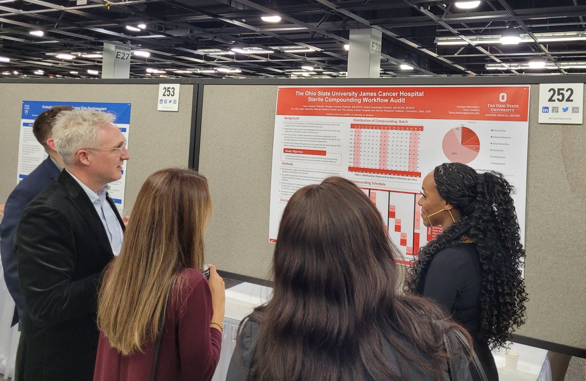 .<a href="/TierraJRx/">Tierra Jackson PharmD.</a> and her captivated audience at #ASHP23 <a href="/VizientInc/">Vizient, Inc.</a> Poster Session! Loving all the examples of her leadership just a few months into her <a href="/OSUWexMed/">The Ohio State University Wexner Medical Center</a> / <a href="/osu_pharmacy/">Ohio State Pharmacy</a> HSPAL residency. Watch out for this one doing big things! 👏👏
