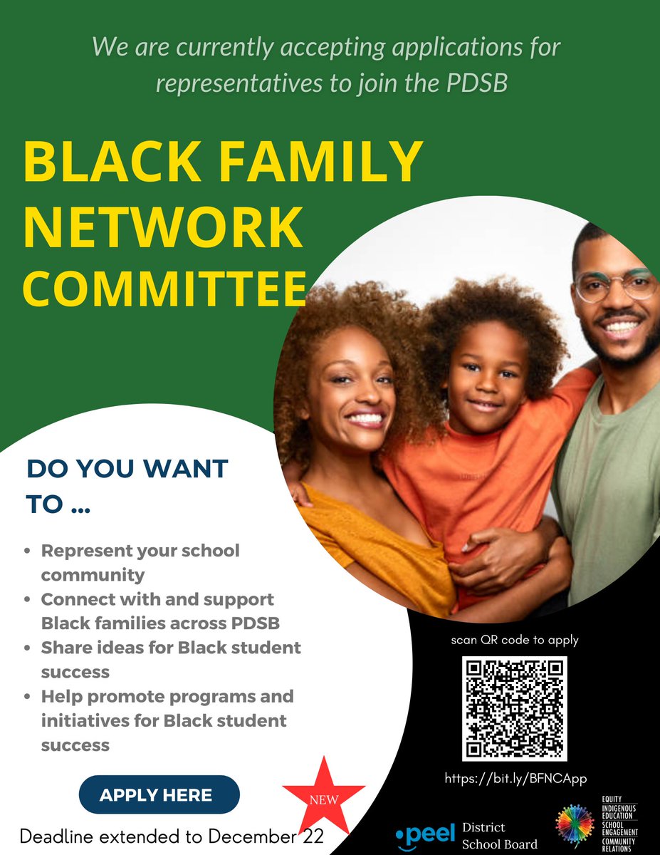 Keep the applications coming! DEADLINE EXTENDED UNTIL DEC. 22@ 6pm.  Apply to be a representative for your child's school community and promote Black Student Success. "A bundle of sticks can't be broken."