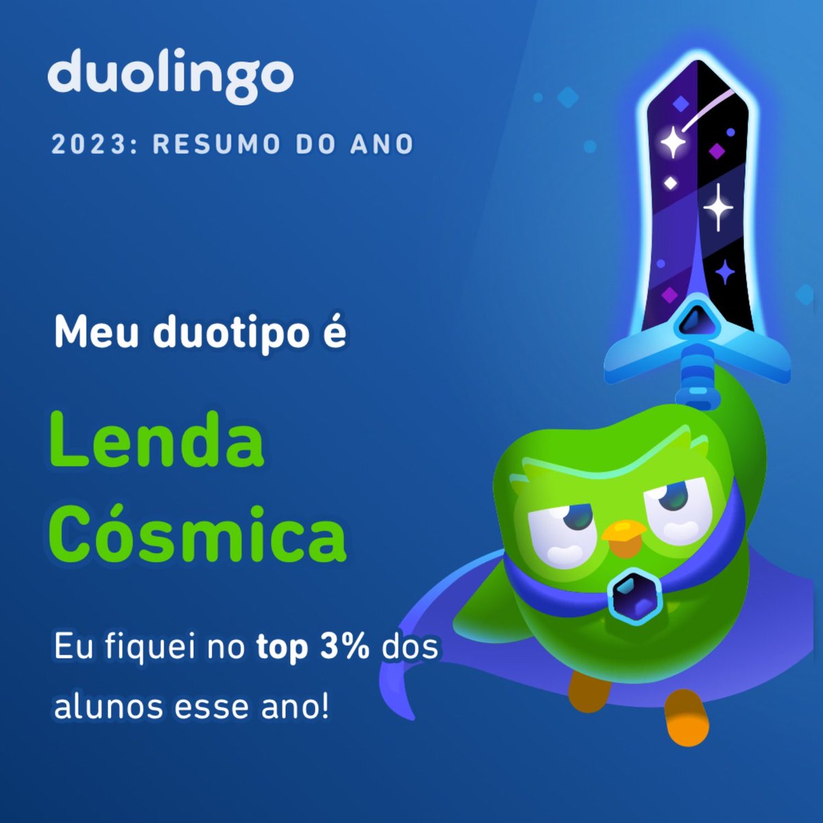 rob_lino's tweet image. Meu duotipo é Lenda Cósmica! Qual é o seu? #Duolingo365