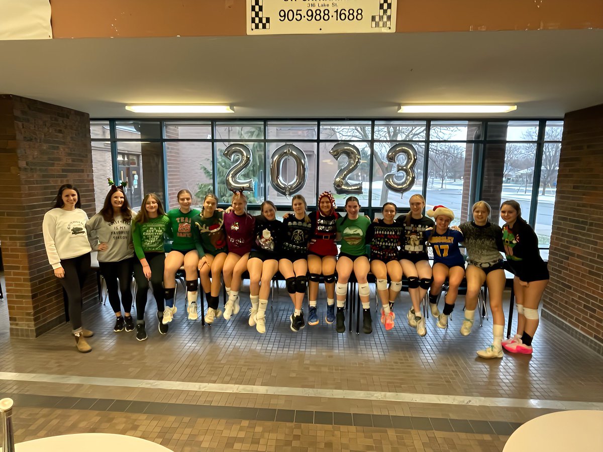 JessicaKropac's tweet photo. ELC girls complete in their first tournament . . . And come out champs! Also had to include our annual ugly sweater photo. https://t.co/wVcVU6r54s