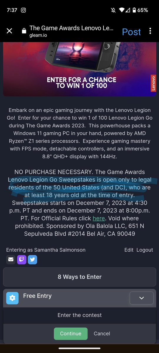 Trippyfalls's tweet image. #gameawards changed the steam deck give away last minute 😡