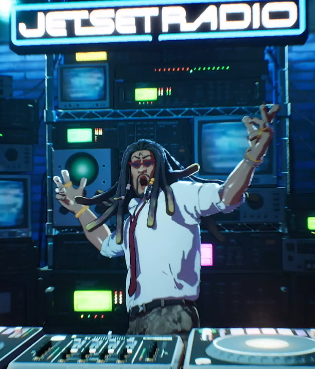 T3KYO's tweet photo. @Sega with the new Jet Set Radio announcement on the #gameawards. I can't believe it. Right on, yo. #TGA2023 #jetsetradio https://t.co/oJgQ1kXWae
