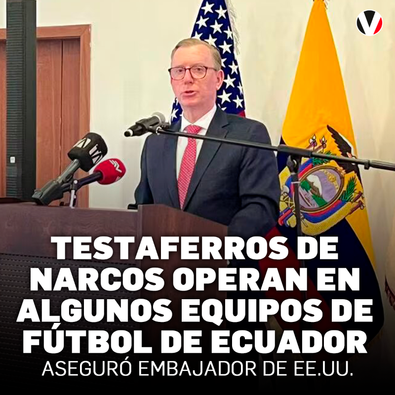 revistavistazo's tweet photo. El embajador de Estados Unidos en Ecuador, Michael Fitzpatrick, aseguró que los testaferros de narcotraficantes "están metidos hasta en la pasión nacional, el fútbol, usando algunos equipos para lavar su cara y su plata". Estas fueron sus declaraciones 
▶️ https://t.co/VTTkwszFLt https://t.co/8NxyixtsGt