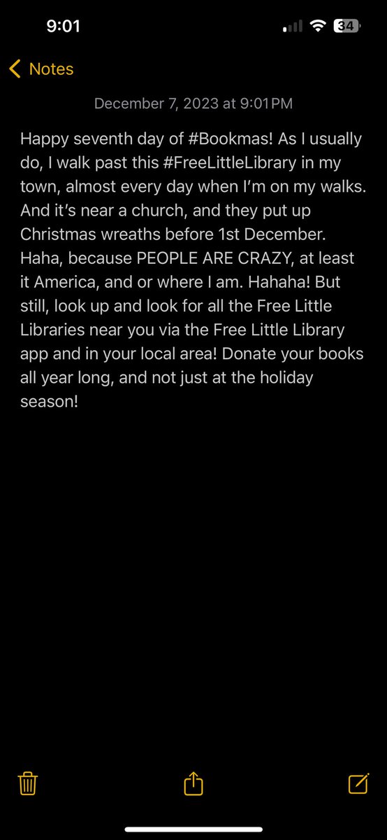 BookishNerd24's tweet image. Happy seventh day of #Bookmas! #FreeLittleLibrary