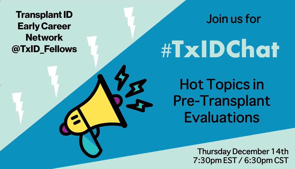 Join us next week for #TxIDChat where we’ll deep dive into hot topics in pre-transplant evaluations! #TxID @alan_koff @GorslineChelsea