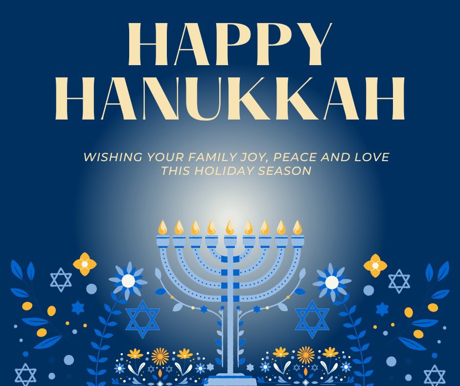 Wishing a very Happy Hanukkah to all of our friends celebrating the Festival of Lights!