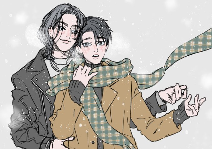 「plaid scarf snow」 illustration images(Latest)