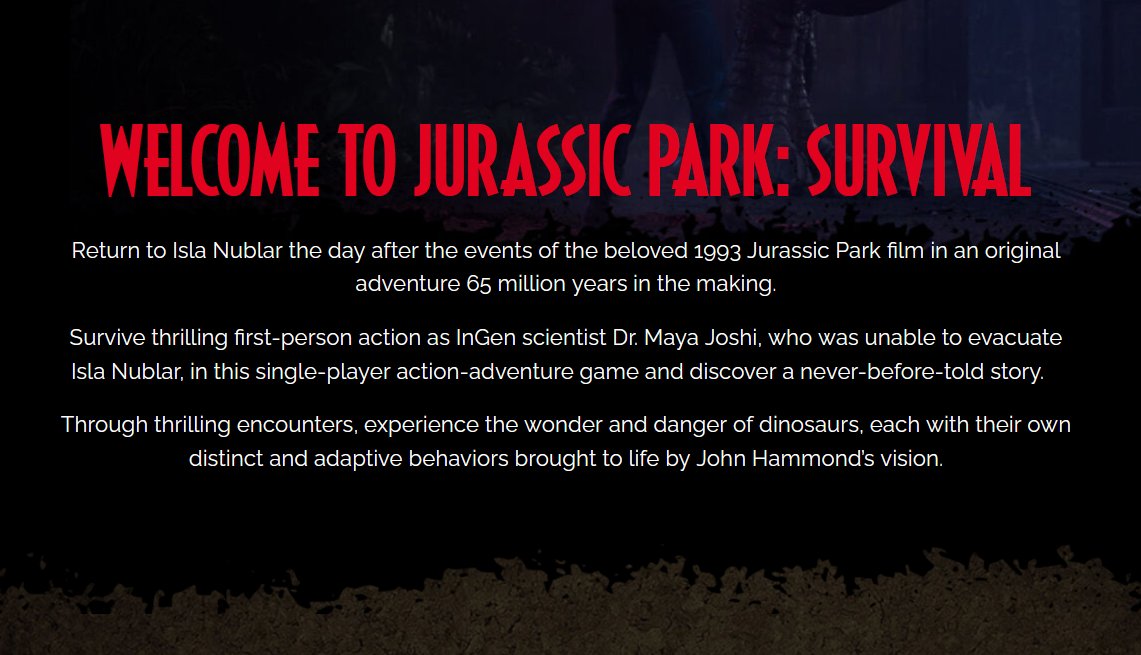 shinobi602's tweet photo. Jurassic Park Survival | Synopsis

I'M DREAMING 😭

#TheGameAwards #JurassicParkSurvival https://t.co/LwaYYtoRQn