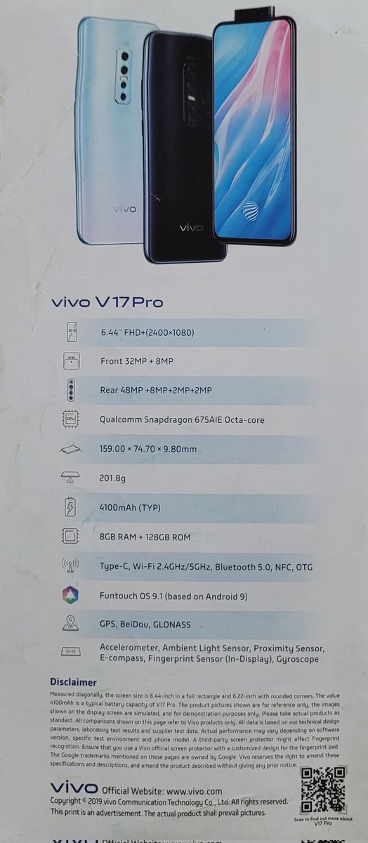 Vivo V17 Pro, 2019.
Pop-up cameras are quite a novelty, but DUAL pop-up cameras are a whole different ball game.
#VivoV17Pro #SmartphonePamphlets