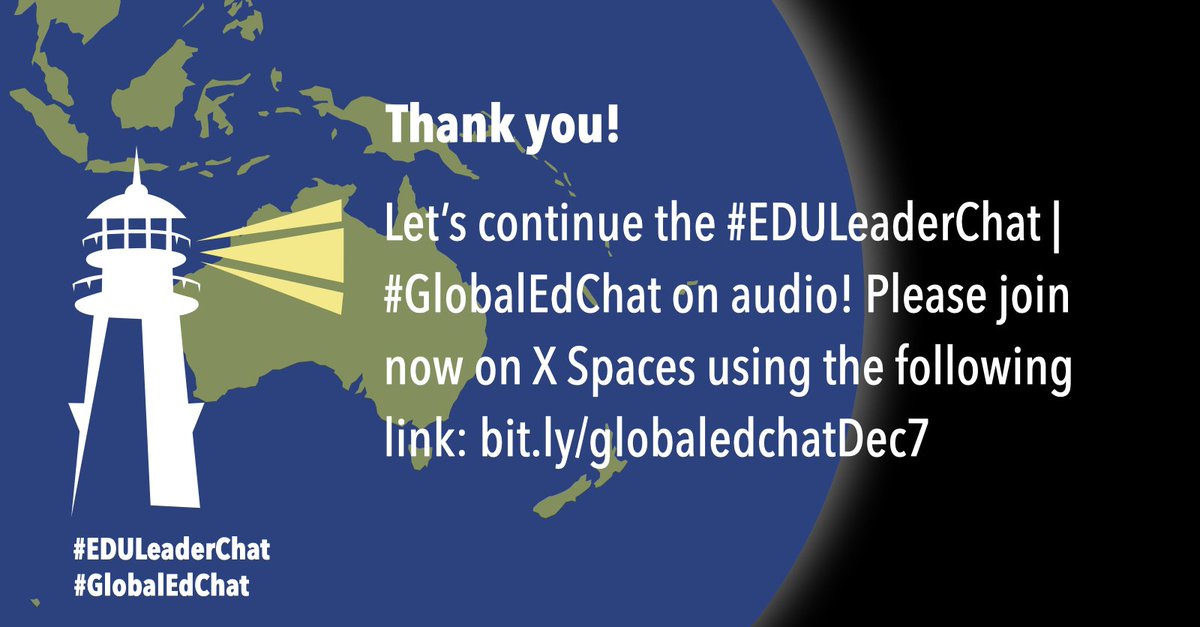 Thank you so much @KristenBrooks77 @hsingmaster and @LottieDowlingNZ for an awesome chat! Please jump on the audio chat right now for more conversation! bit.ly/globaledchat/d… #eduleaderchat #globaledchat