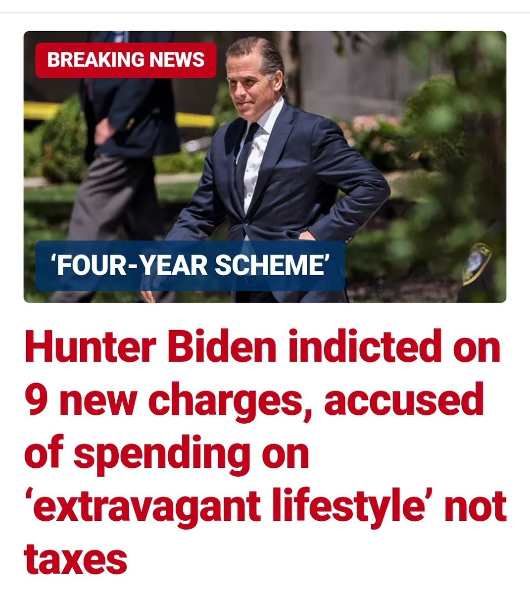 TruthJasonLee's tweet photo. #BreakingNews ‼️
Hunter Biden indicted on 9 new charges !!!!!
#Opinionquestion
Will this stick? https://t.co/MBiBaK9htU