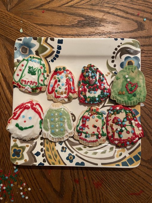 Which ugly sweater cookie is the ugliest!? We had a contest, tonight. Being Dad is the most important