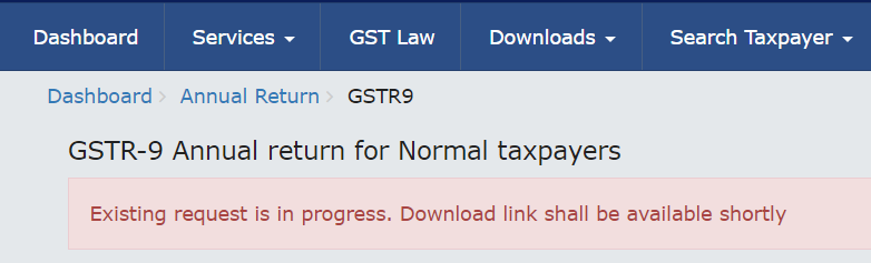 _ShubhamGupta1's tweet photo. @FinMinIndia @nsitharamanoffc Hardly 24 days to go for filing GSTR 9 &amp; 9C and Table 8A is still not available for download since many days. How do you not expect us to ask for extension of due dates when government portals work this way? @Infosys_GSTN #GSTNfailed #GST https://t.co/5LB7v1pbY0