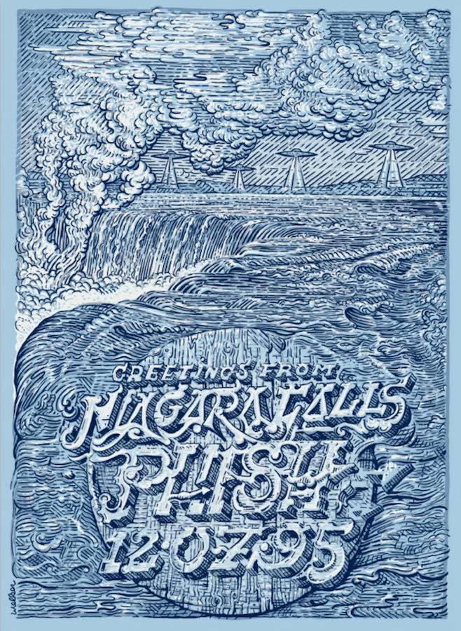 ‘Niagara Falls’ CD orders from @phishdrygoods included a David Welker postcard illustrating what went down at the falls that night in December ’95.