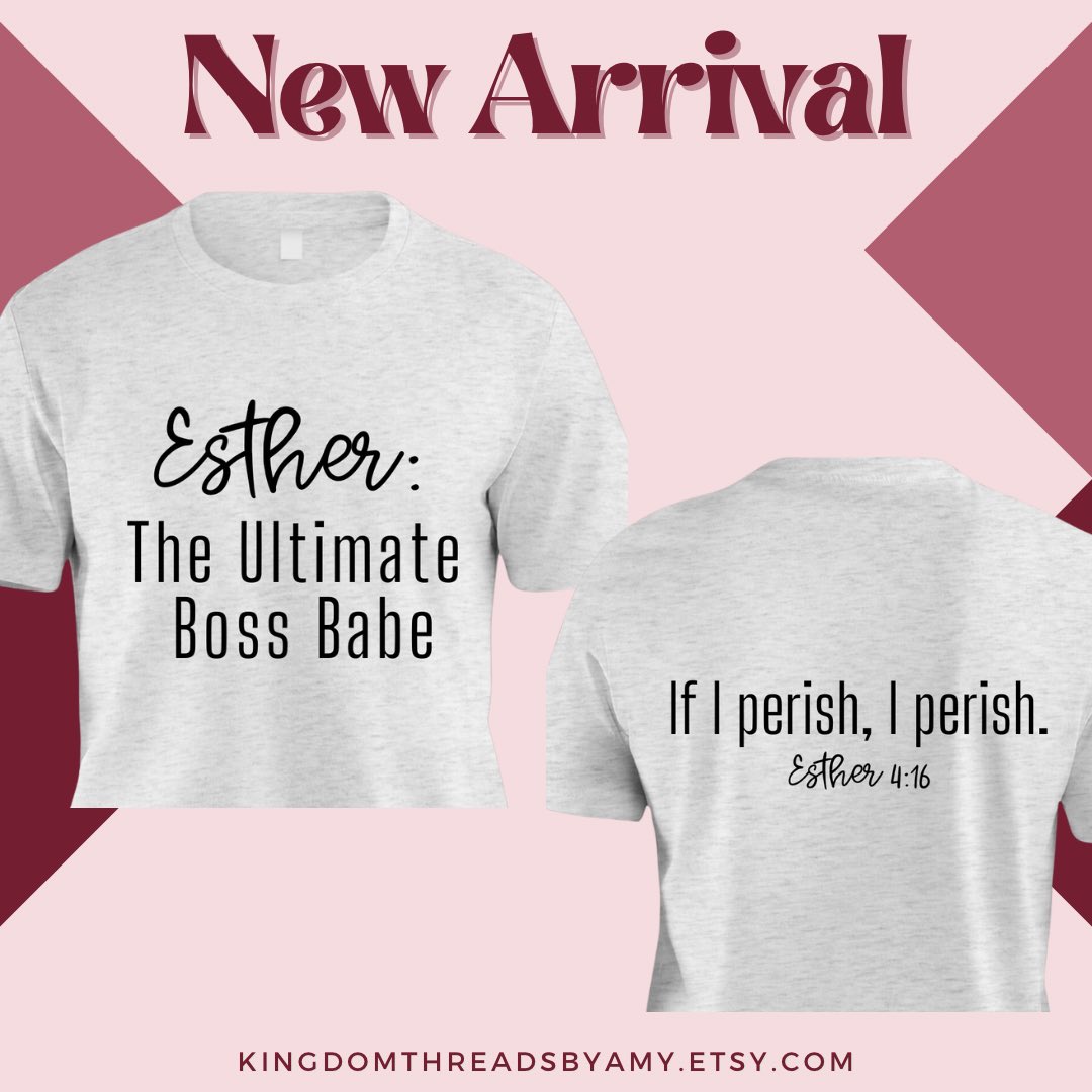 She is, after all, the absolute BOSS! Link in Bio🔗

#esthershirt #christianapparel #christiantshirts #jesustshirt #faith #scriptureshirt #christianitytiktok #christianitytok #foryoupage #fyp #fypchristian