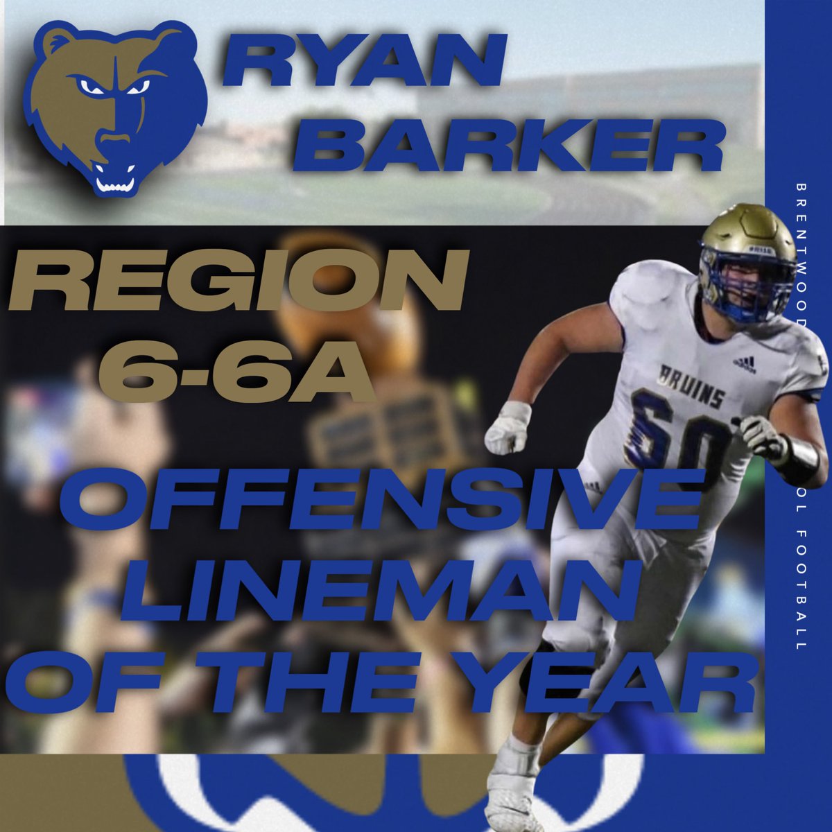 Congrats to @RyanBar35578096 for being selected the Region 6-6A Offensive Lineman of the Year! @wcsBHScf