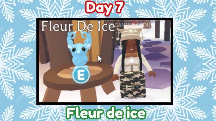 OnlyxAwuramaa's tweet photo. 🥶🤍❄️*25 DAYS OF AM GIVEAWAYS (DAY 7)!!!*❄️🩵☃️
(PRIZE: 1-2 fleur de ices (1 WINNER)  

STEPS: 
Follow me
LIke+rt 
(extras in comments for a 2x chance)

That's all, GL everyone!!🗓️🌨️
#adoptmegiveaways #adoptmetrading  #adoptmeoffers #royalehighgiveaways #robuxgiveaways #ROBLOX https://t.co/ZI5ai12Zoq