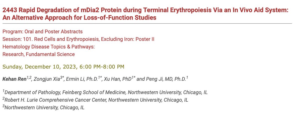 PengJi_lab's tweet photo. Ji Lab is traveling to #ASH23 with not one, but TWO oral presentations and TWO posters! We are ready to dive into the forefront of groundbreaking research in hematology!  @NU_Pathology @LurieCancer https://t.co/kRPQnJ0p4i
