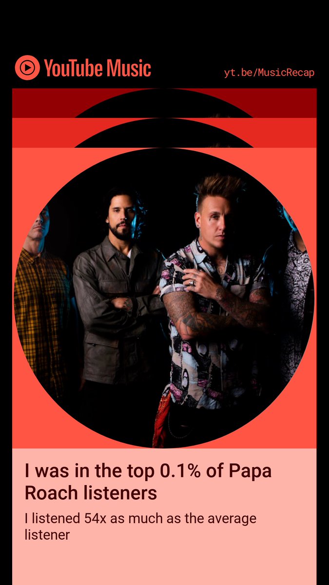 aehamilton78's tweet photo. Check out my 2023 #YouTubeMusicRecap! Explore yours at https://t.co/rOeCeBgfj9 ⁦@paparoach⁩ looks like I was binging you guys this year 😁 https://t.co/xSgPkqIxRJ