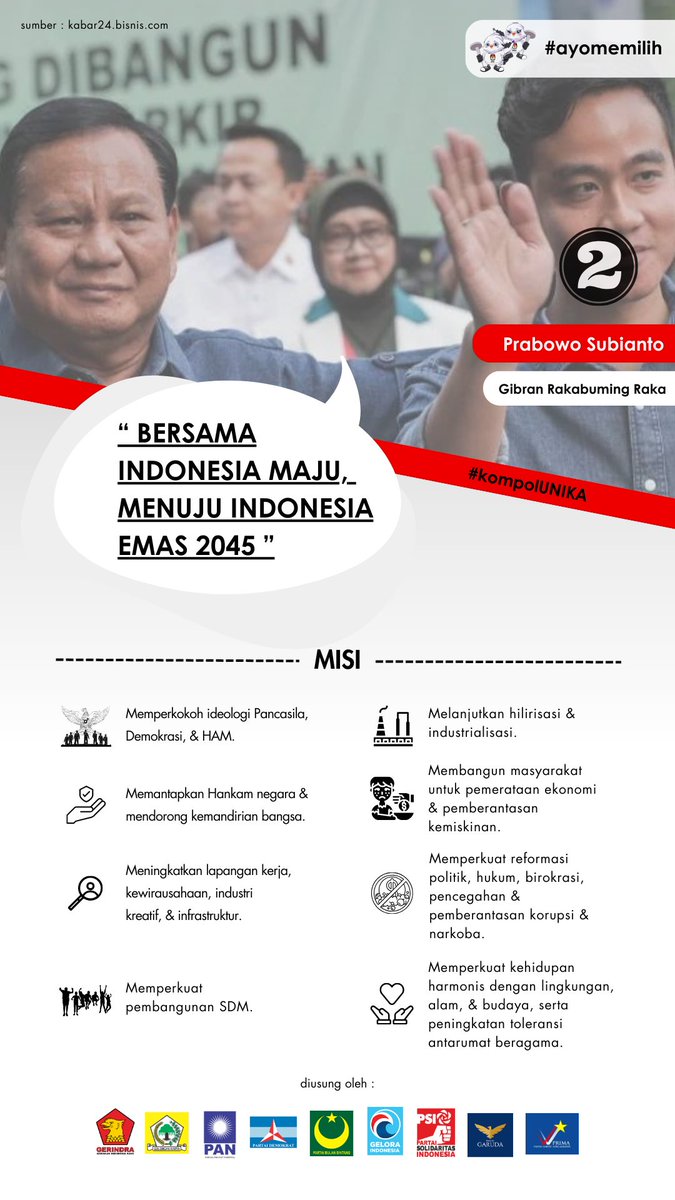 KompolUnika's tweet photo. 3 Paslon Pilpres 2024 #kompolUNIKA https://t.co/kVcaFT2Kz3