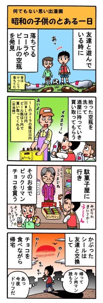 思い出漫画再アップ『昭和の子供のとある一日』