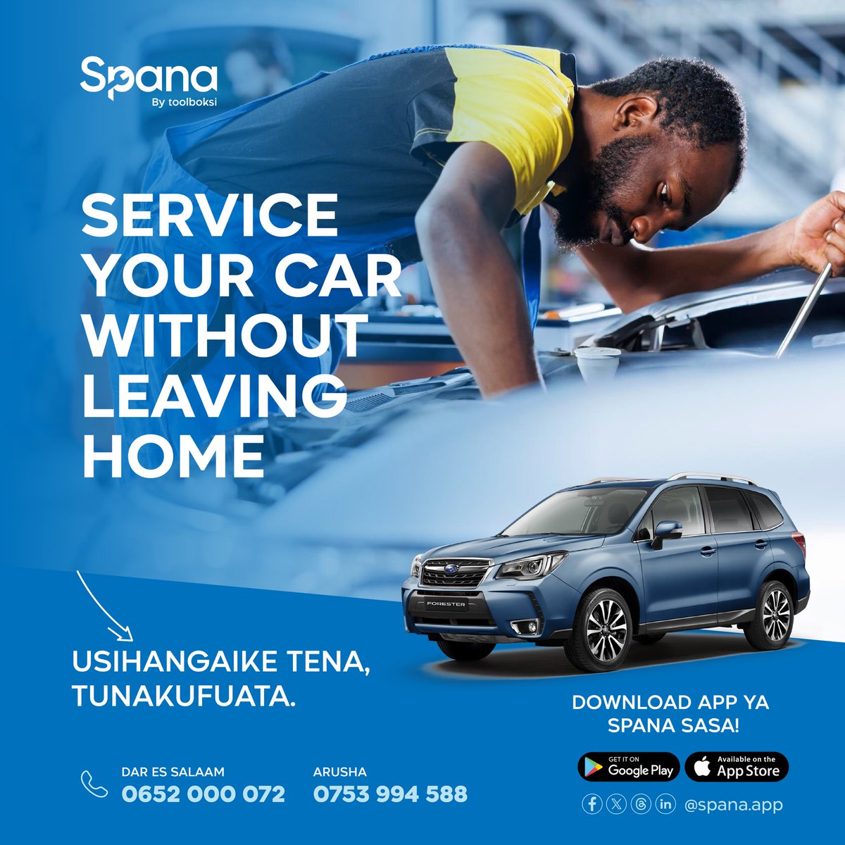 Usihangaike tena, Sasa unaweza kutengenezewa gari lako popote ulipo, iwe nyumbani au ofisini. Tutakufuata.

Download App ya Spana leo ufurahie huduma hii. 

#SpanaApp
#PigaSpana
#gerejikiganjani